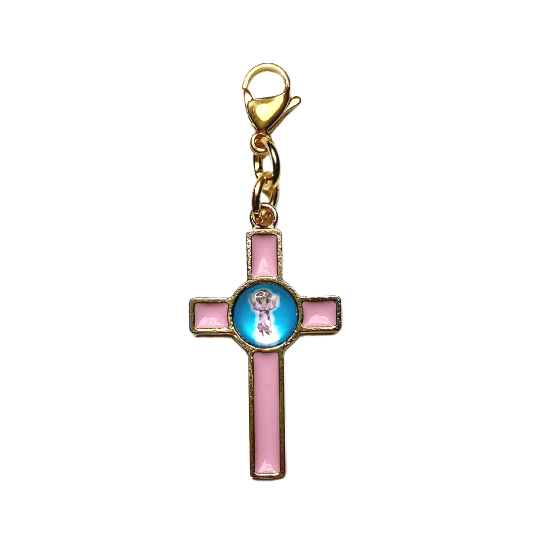 Alessandra Pink Cross Charm