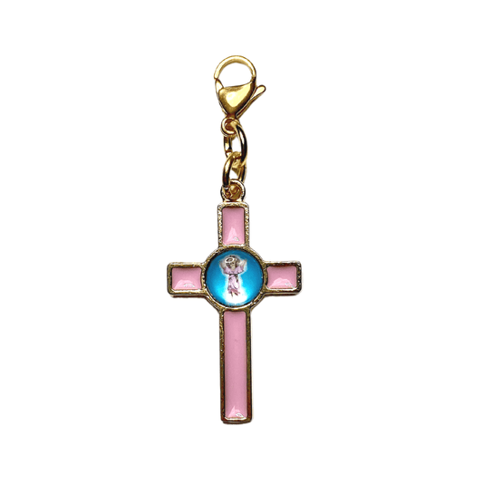 Alessandra Pink Cross Charm