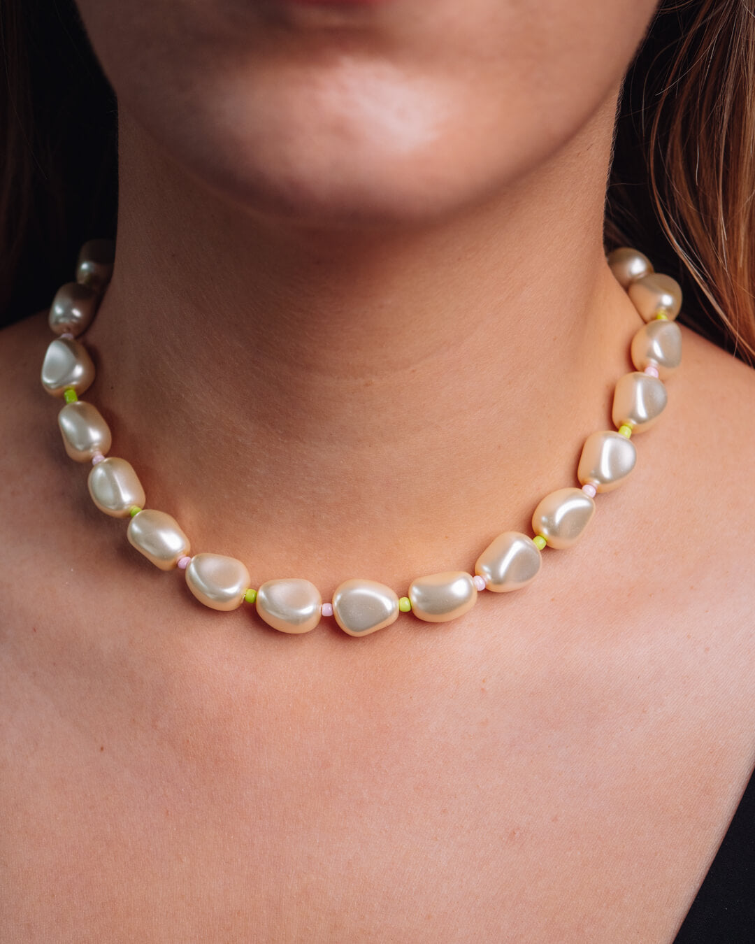 Il Mare, La Grande & La Rosa Handmade Vegan Pearl Layered Necklace Set