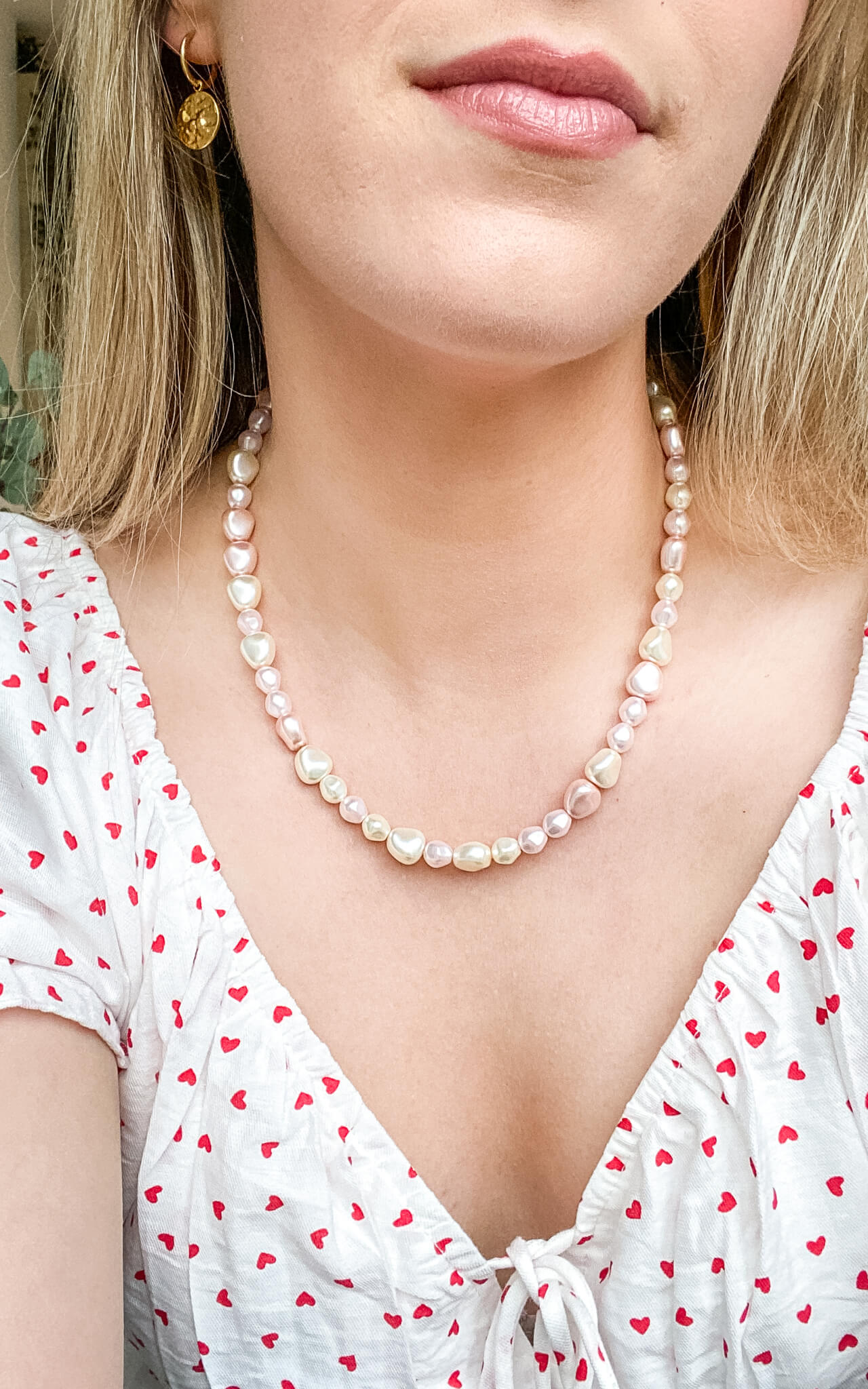 La Fragola Handmade Vegan Pearl Necklace Vellva Jewellery