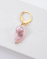 Sabato | Handmade 18k Gold Plated Baroque Vegan Pearl Huggie Earrings in Baby Pink