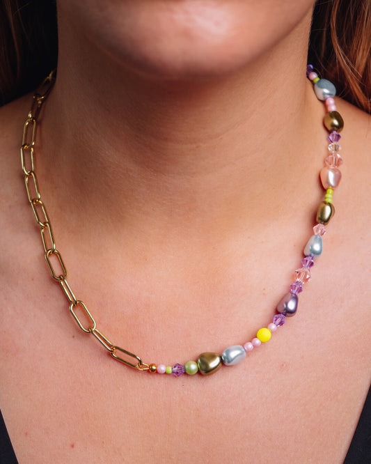 Il Sole | Handmade Vegan Pearl & Chain Necklace
