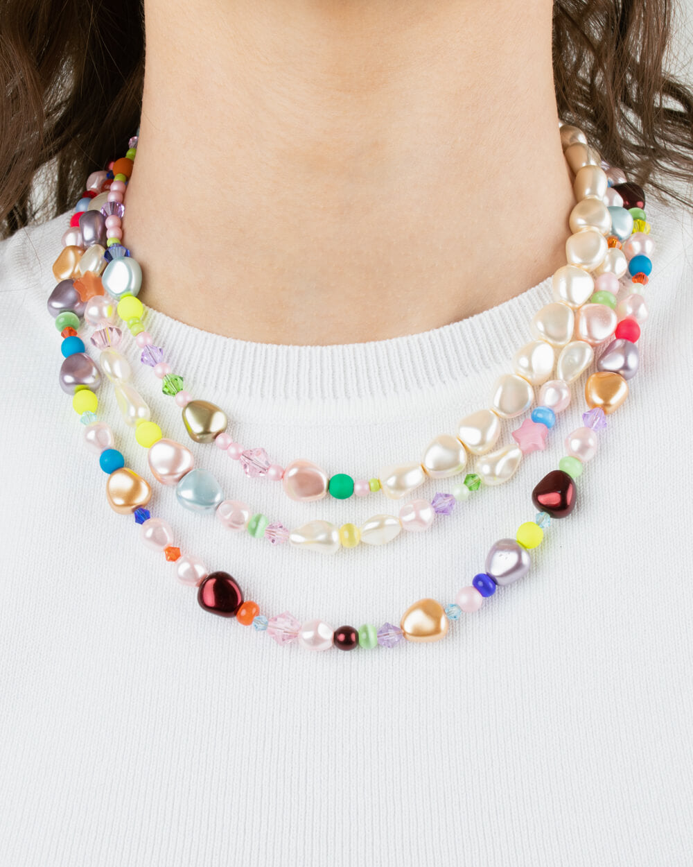 Il Mare, I Giochi & La Galassia Handmade Vegan Pearl Layered Necklace Set