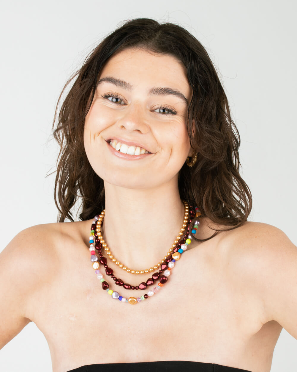 Sogni D'Oro, Il Melograno & La Galassia Handmade Vegan Pearl Layered Necklace Set