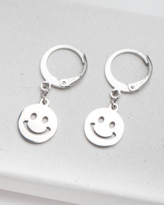 Felice | Stainless Steel Smiley Huggie Hoop Earrings